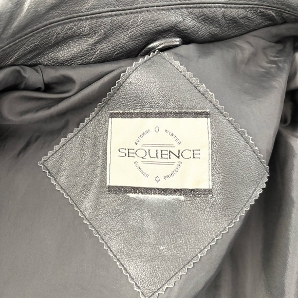 Vintage Sequence Leather Car Coat Style Jacket - Picture 11 of 14